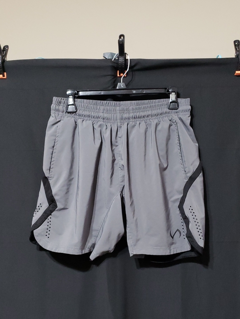 Men's TLF Contender Athletic Shorts. Gray & Black. Size: Small